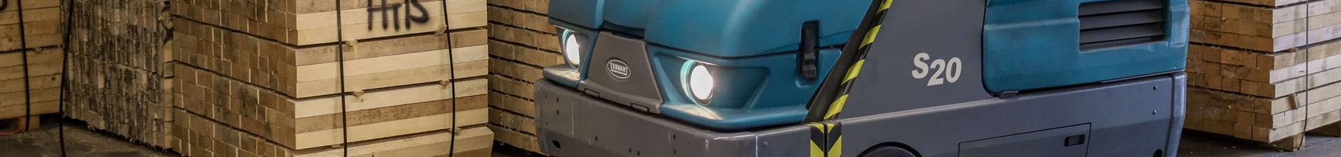 S20 Ride-On Sweeper cleaning in a warehouse
