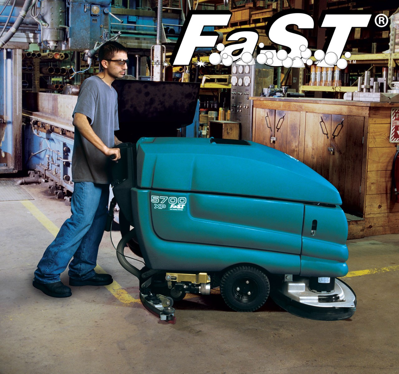 5700 Walk-Behind Scrubber with FaST Foam-activated Scrubbing Technology