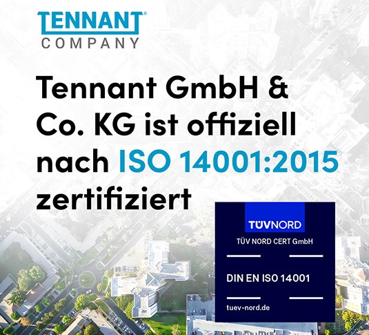 Tennant Company erhält ISO 14001-Zertifizierung für Umweltmanagement