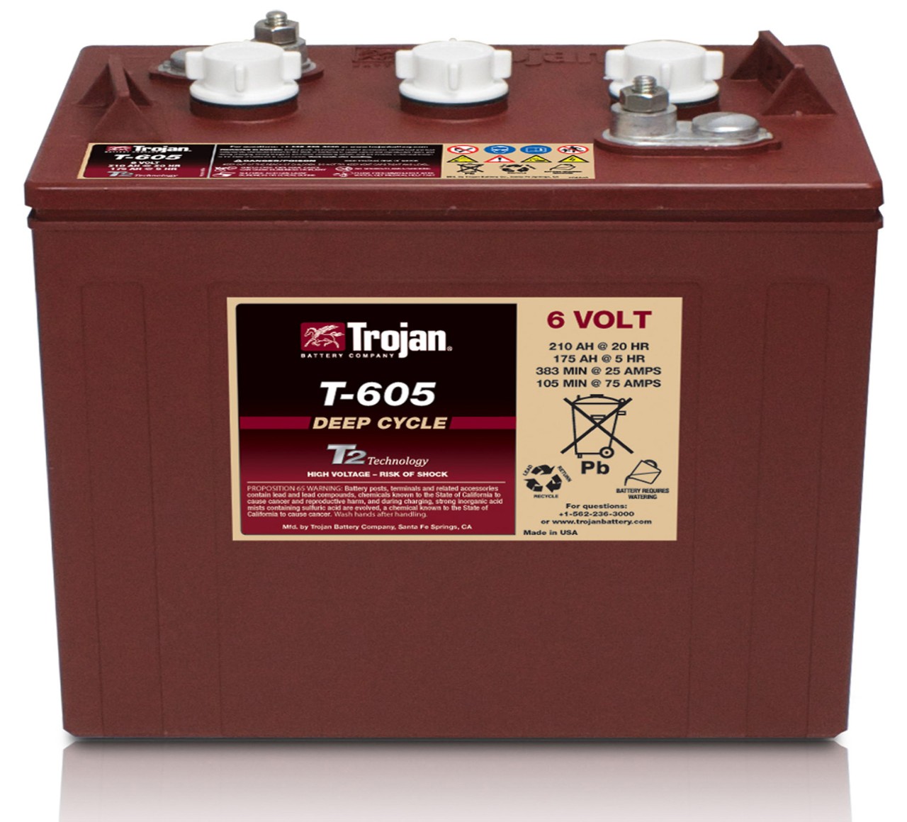 4034931 BATTERY, WET, 6VDC, 210AH, C/20, W/CA alt 1