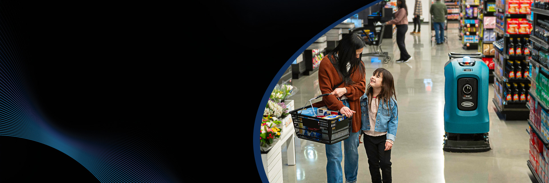 X4 ROVR Autonomous Floor Scrubber with shoppers