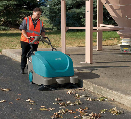 S9 Walk-Behind Sweeper Cleaning in Autumn