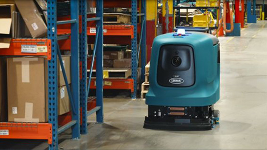 X6 ROVR cleaning in a warehouse
