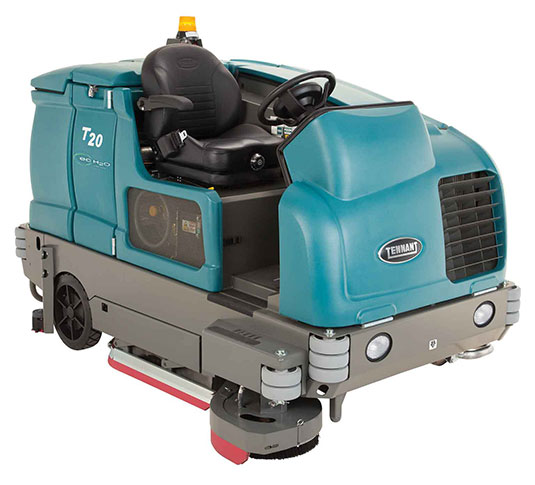 Restregadora industrial de pisos de operador sentado Tennant T20